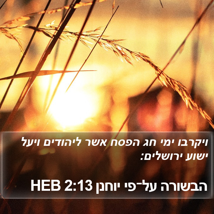 הבשורה על־פי יוחנן 2:13 HEB Bible Study