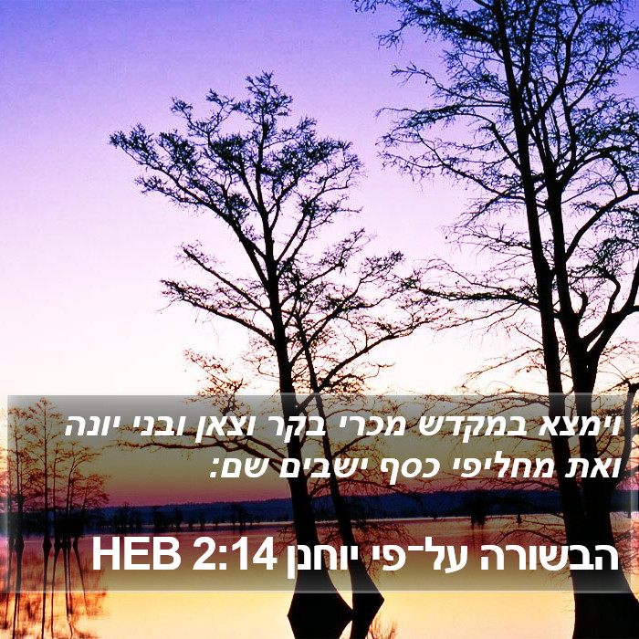 הבשורה על־פי יוחנן 2:14 HEB Bible Study