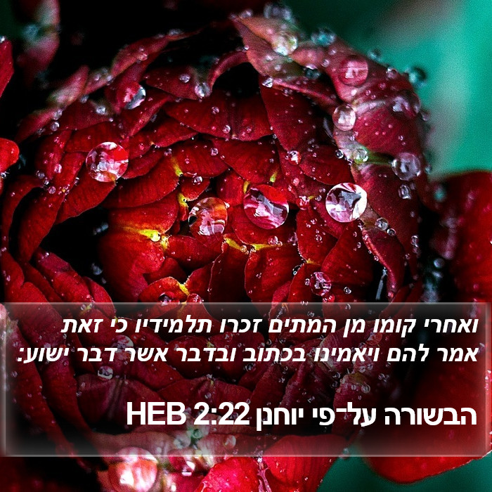 הבשורה על־פי יוחנן 2:22 HEB Bible Study