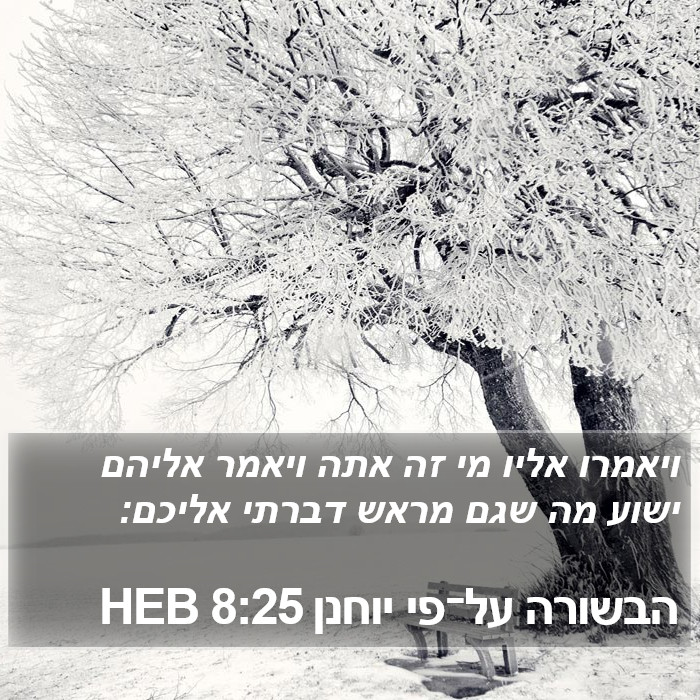 הבשורה על־פי יוחנן 8:25 HEB Bible Study