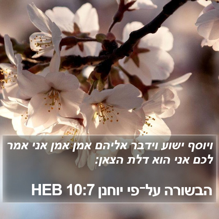הבשורה על־פי יוחנן 10:7 HEB Bible Study