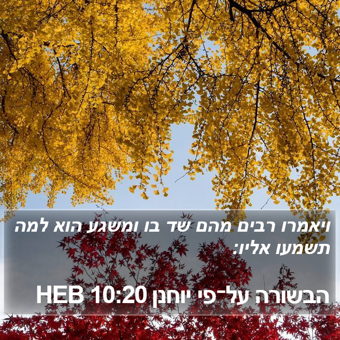 הבשורה על־פי יוחנן 10:20 HEB Bible Study