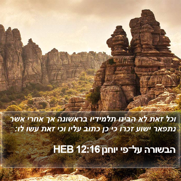 הבשורה על־פי יוחנן 12:16 HEB Bible Study