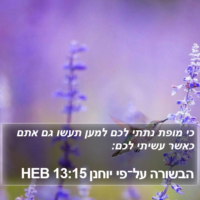 הבשורה על־פי יוחנן 13:15 HEB Bible Study