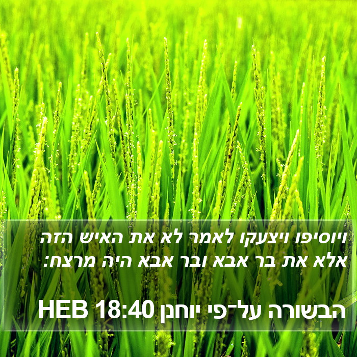 הבשורה על־פי יוחנן 18:40 HEB Bible Study