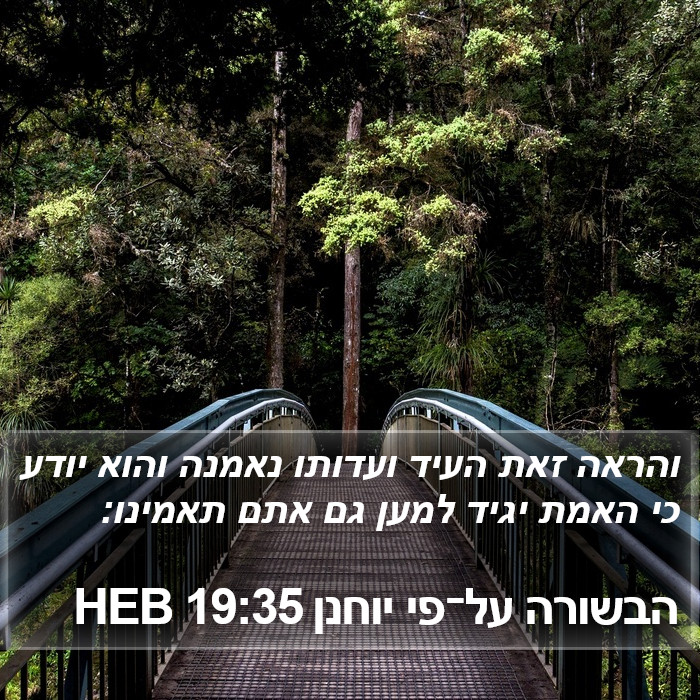 הבשורה על־פי יוחנן 19:35 HEB Bible Study