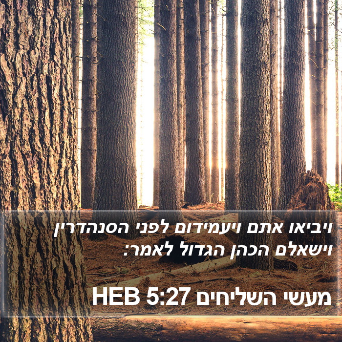 מעשי השליחים 5:27 HEB Bible Study