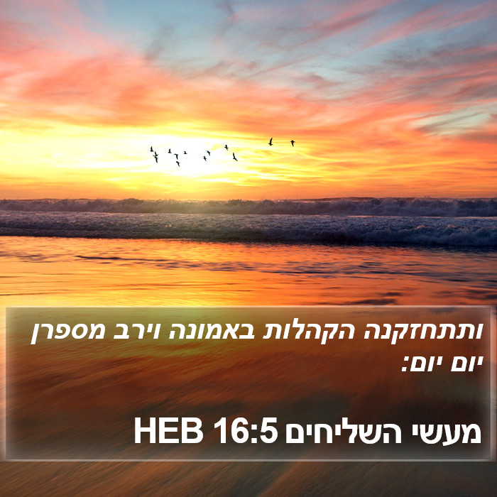 מעשי השליחים 16:5 HEB Bible Study