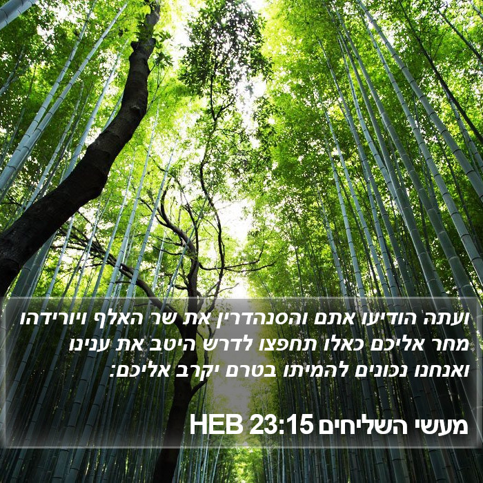 מעשי השליחים 23:15 HEB Bible Study