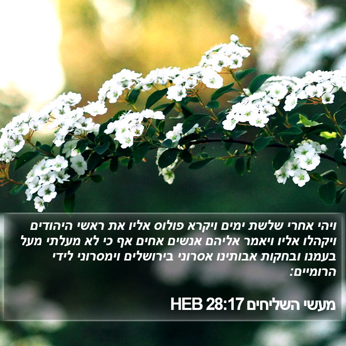 מעשי השליחים 28:17 HEB Bible Study