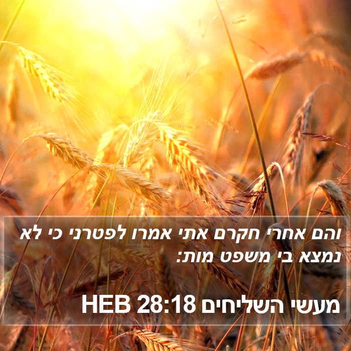 מעשי השליחים 28:18 HEB Bible Study