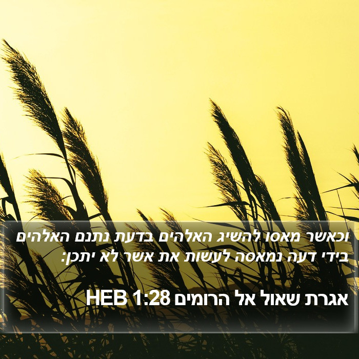 אגרת שאול אל הרומים 1:28 HEB Bible Study