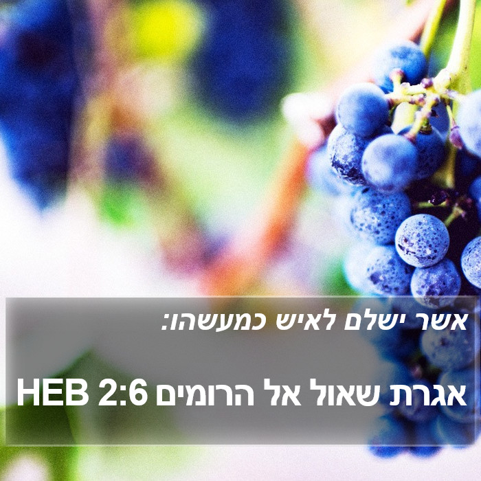 אגרת שאול אל הרומים 2:6 HEB Bible Study