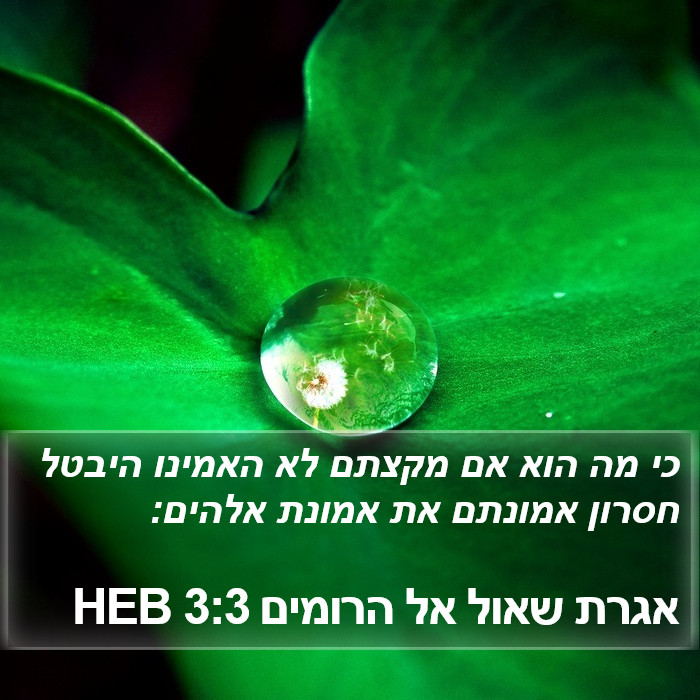 אגרת שאול אל הרומים 3:3 HEB Bible Study