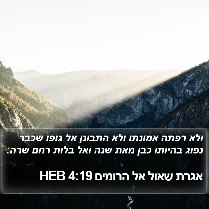 אגרת שאול אל הרומים 4:19 HEB Bible Study