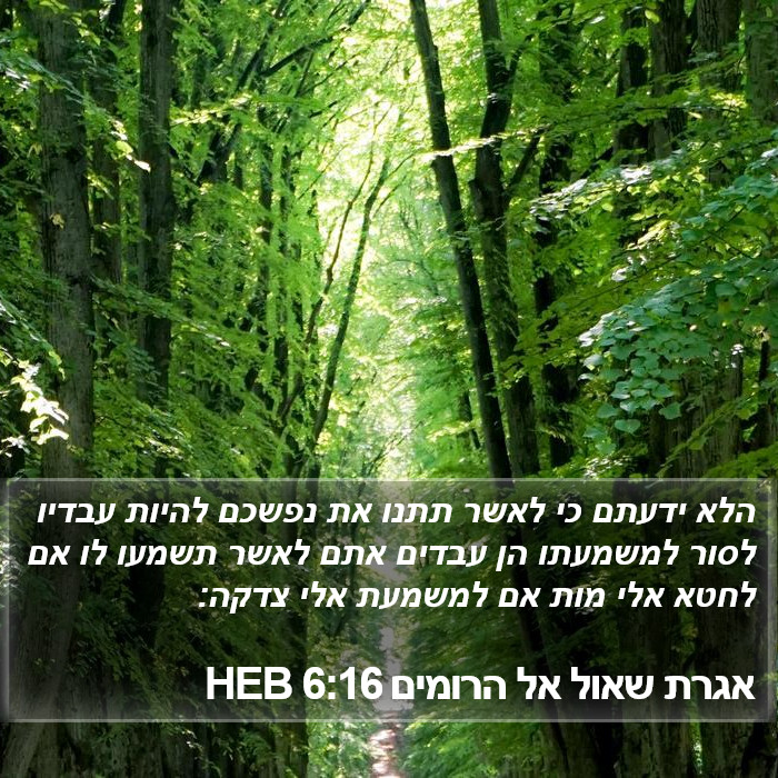 אגרת שאול אל הרומים 6:16 HEB Bible Study