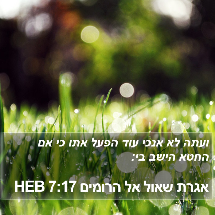 אגרת שאול אל הרומים 7:17 HEB Bible Study