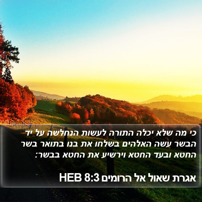 אגרת שאול אל הרומים 8:3 HEB Bible Study