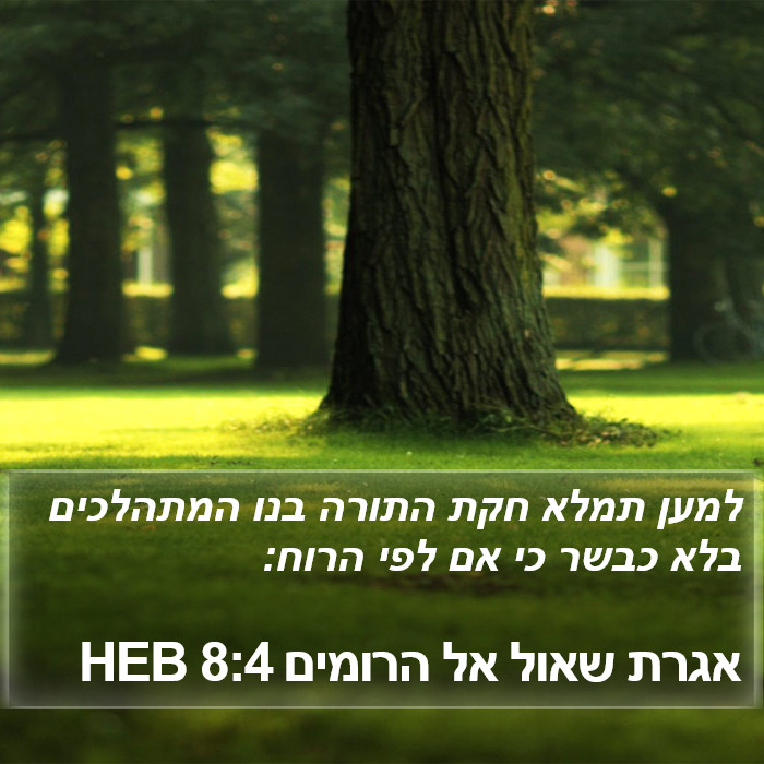 אגרת שאול אל הרומים 8:4 HEB Bible Study