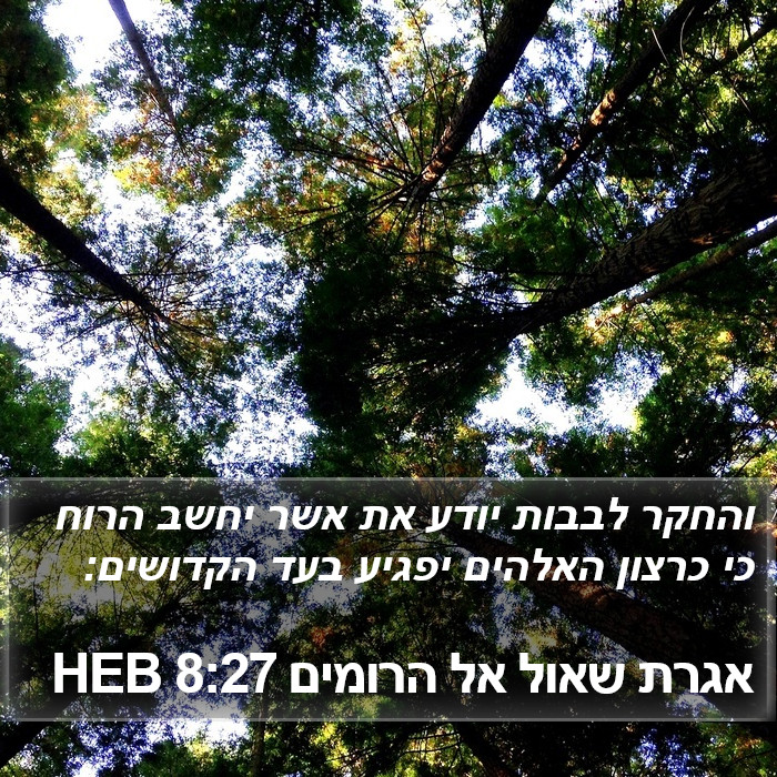 אגרת שאול אל הרומים 8:27 HEB Bible Study