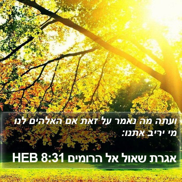 אגרת שאול אל הרומים 8:31 HEB Bible Study