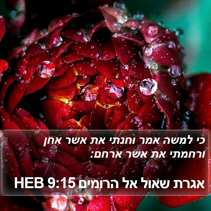 אגרת שאול אל הרומים 9:15 HEB Bible Study