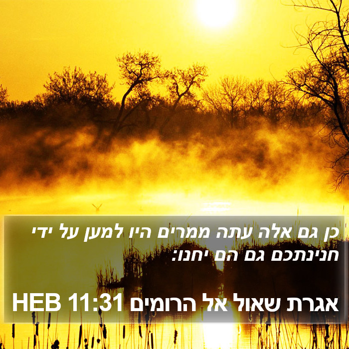 אגרת שאול אל הרומים 11:31 HEB Bible Study