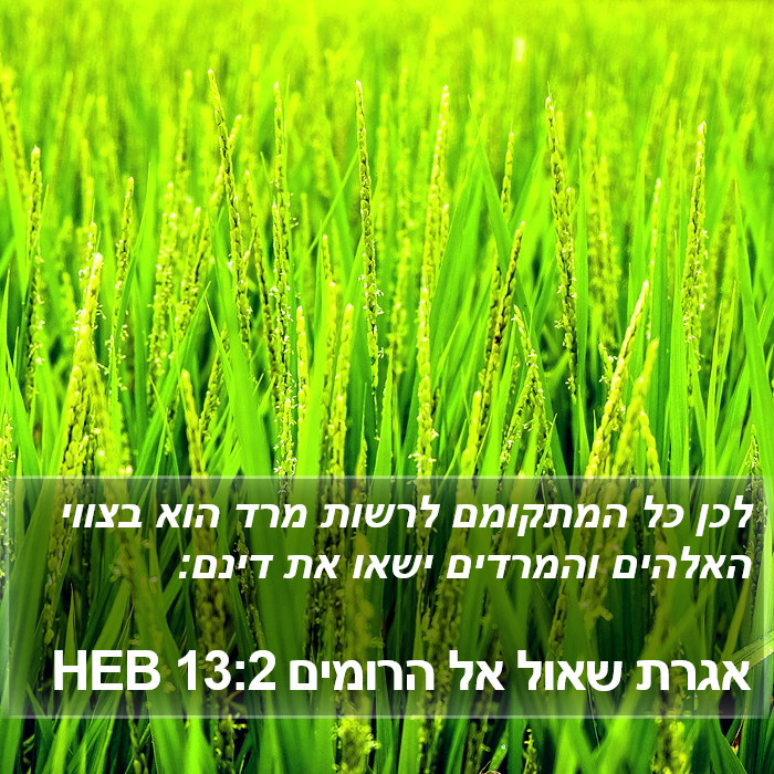 אגרת שאול אל הרומים 13:2 HEB Bible Study