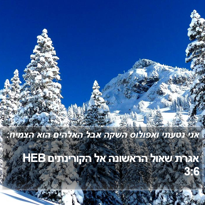 אגרת שאול הראשונה אל הקורינתים 3:6 HEB Bible Study