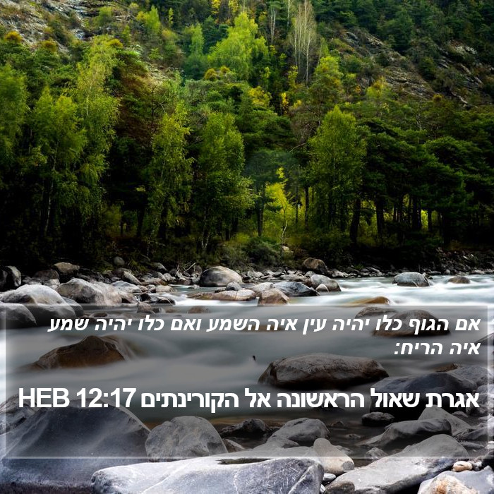 אגרת שאול הראשונה אל הקורינתים 12:17 HEB Bible Study