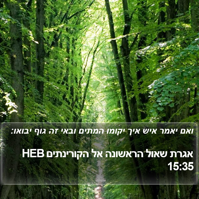 אגרת שאול הראשונה אל הקורינתים 15:35 HEB Bible Study