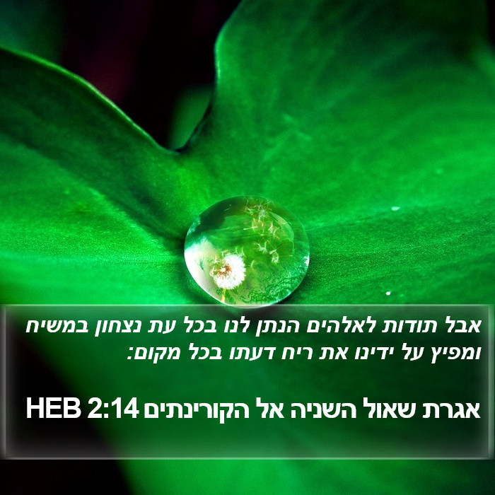 אגרת שאול השניה אל הקורינתים 2:14 HEB Bible Study