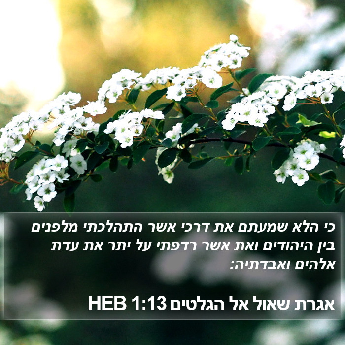 אגרת שאול אל הגלטים 1:13 HEB Bible Study