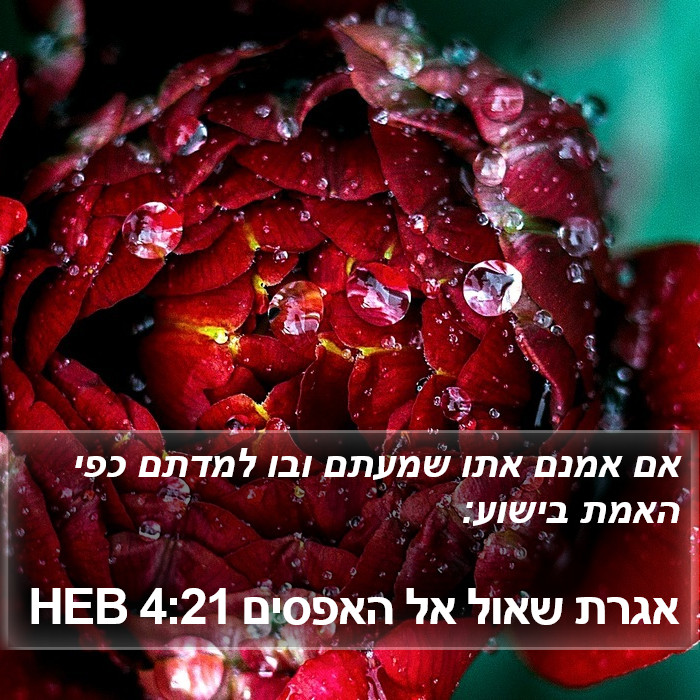 אגרת שאול אל האפסים 4:21 HEB Bible Study