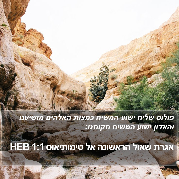 אגרת שאול הראשונה אל טימותיאוס 1:1 HEB Bible Study