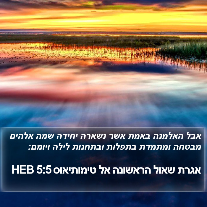 אגרת שאול הראשונה אל טימותיאוס 5:5 HEB Bible Study