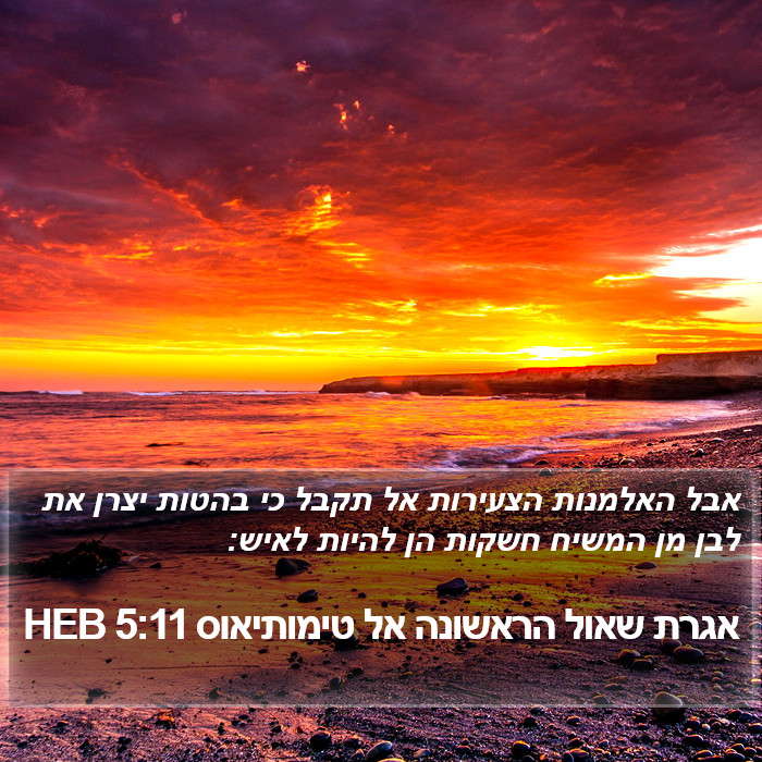 אגרת שאול הראשונה אל טימותיאוס 5:11 HEB Bible Study