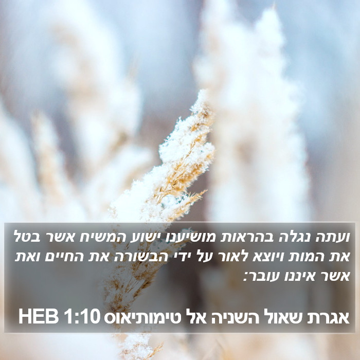 אגרת שאול השניה אל טימותיאוס 1:10 HEB Bible Study