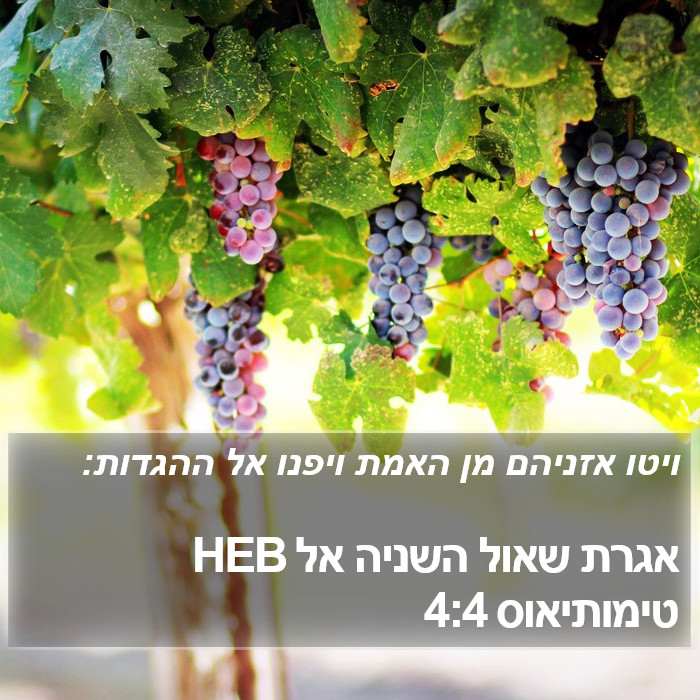 אגרת שאול השניה אל טימותיאוס 4:4 HEB Bible Study