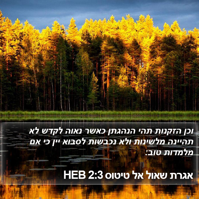 אגרת שאול אל טיטוס 2:3 HEB Bible Study