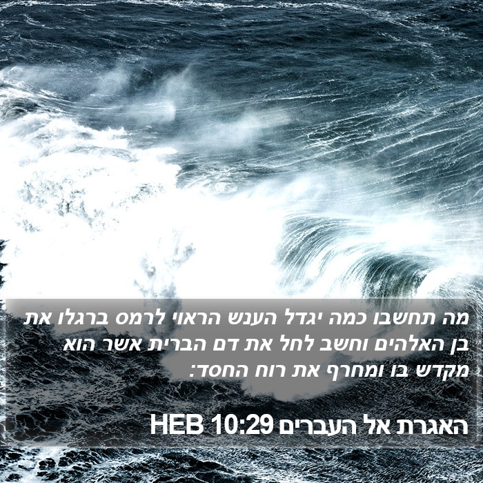 האגרת אל העברים 10:29 HEB Bible Study