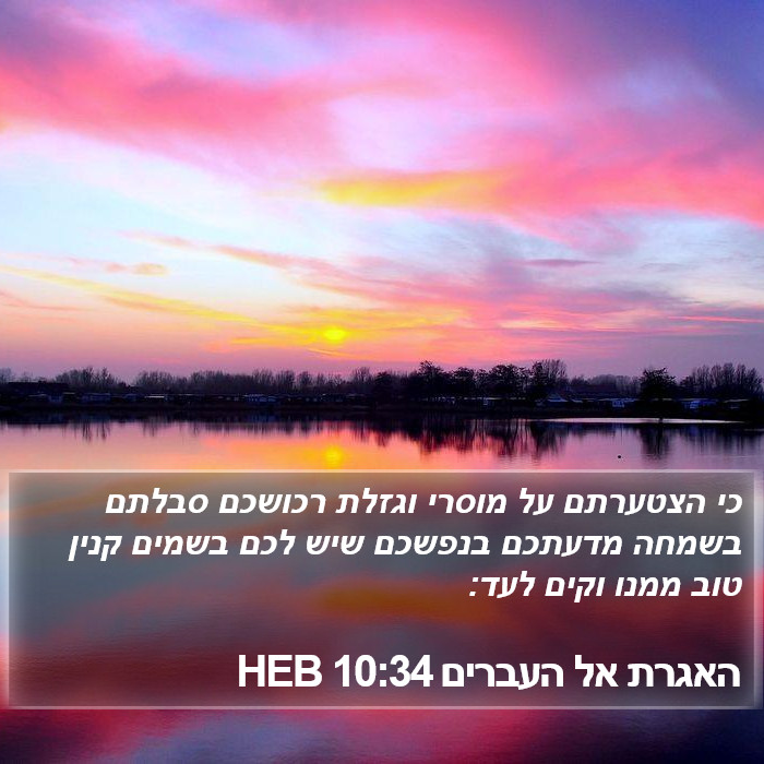 האגרת אל העברים 10:34 HEB Bible Study