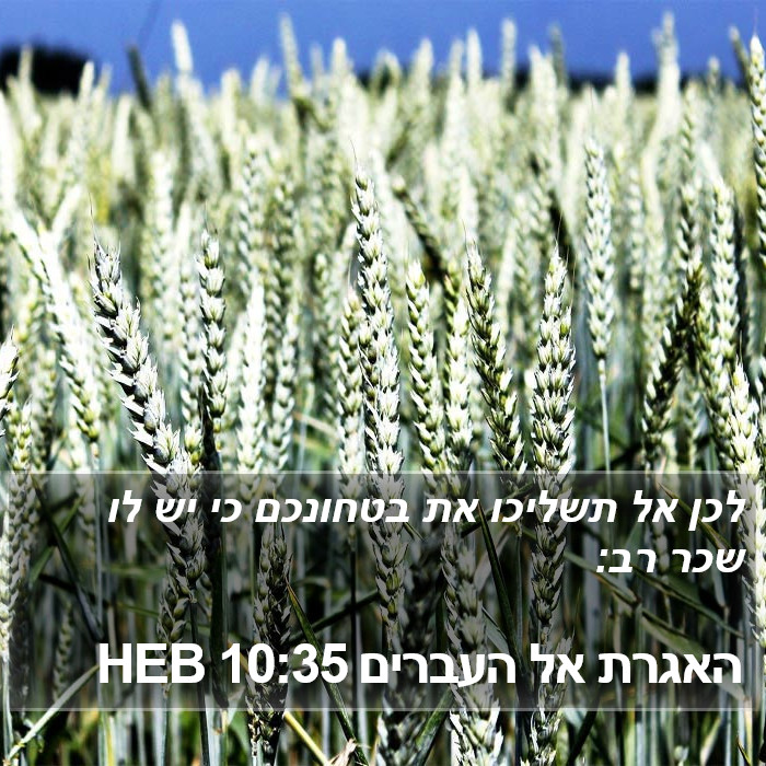 האגרת אל העברים 10:35 HEB Bible Study