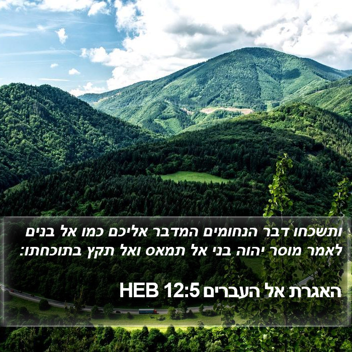 האגרת אל העברים 12:5 HEB Bible Study