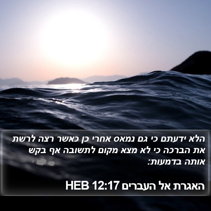 האגרת אל העברים 12:17 HEB Bible Study