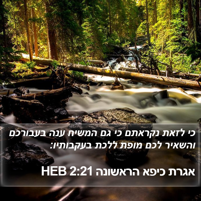 אגרת כיפא הראשונה 2:21 HEB Bible Study