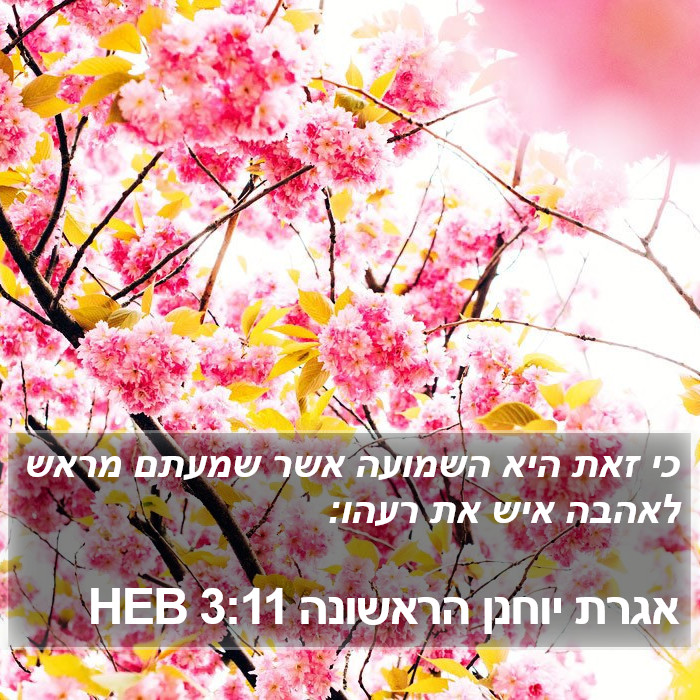 אגרת יוחנן הראשונה 3:11 HEB Bible Study