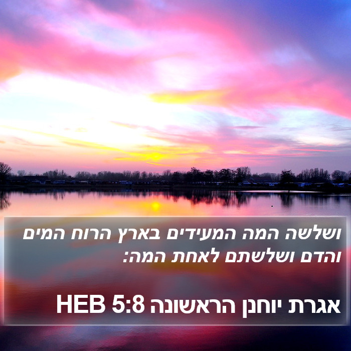 אגרת יוחנן הראשונה 5:8 HEB Bible Study